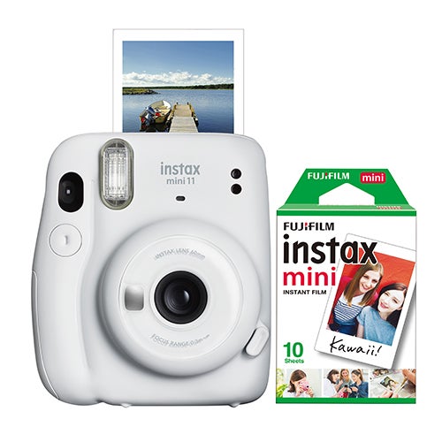 Instax Mini 11 Instant Camera w/ 10 Count Film, Ice White | Power