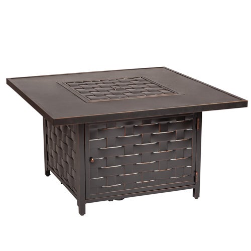 Armstrong 42" Square Basketweave Convertible Gas Fire Pit Table