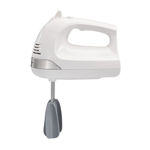 6 Speed Hand Mixer w/ Snap-on Case, White
