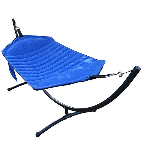 Padded Fabric Hammock & Arc Stand Combination, Olefin Blue