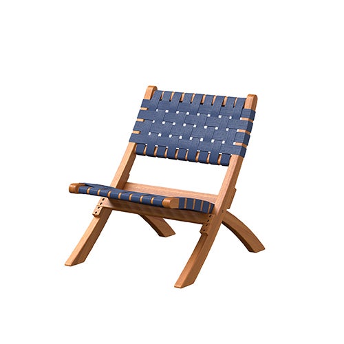 Sava Indoor/Outdoor Folding Chair, Navy Blue Webbing