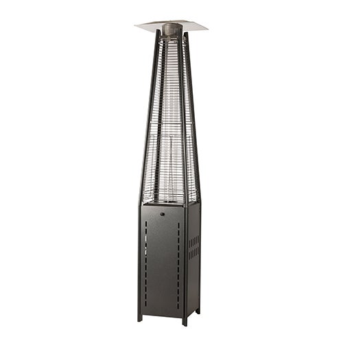 Square Pyramid Flame Patio Heater, Hammered Platinum