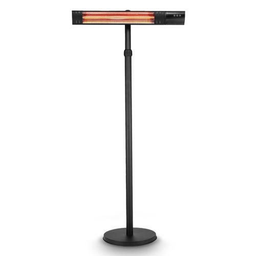 Black Powder Coated Steel Pole Mounted Infrared Patio Heater