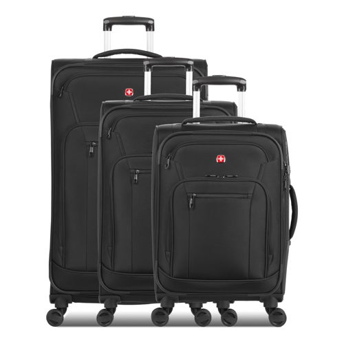 7070 3pc Expandable Softside Spinner Set, Black