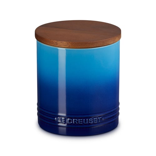 1.2qt Stoneware Storage Canister w/ Wood Lid, Marseille