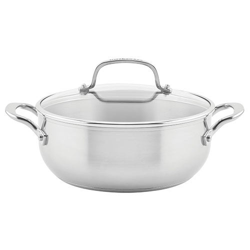 4qt Stainless Steel 3-Ply Casserole w/ Lid