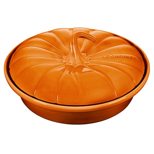 9" Stoneware Pumpkin Baker w/ Lid, Persimmon