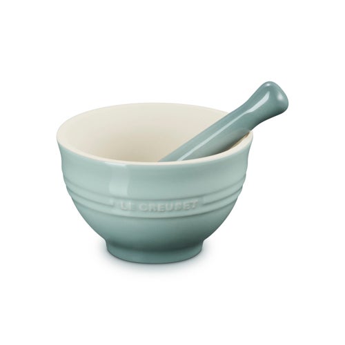 10oz Stoneware Mortar and Pestle Set, Sea Salt