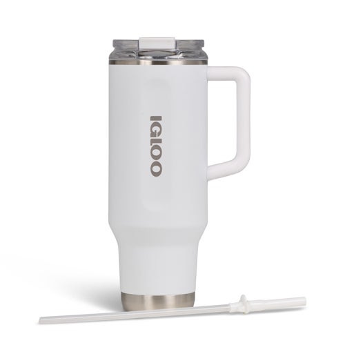40oz Stainless Steel Travel Mug, White