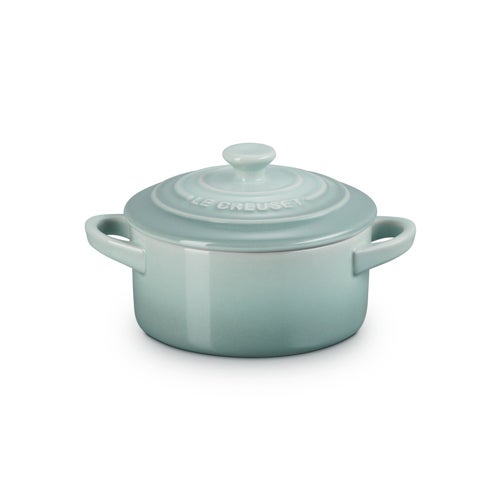 8oz Stoneware Mini Round Cocotte, Sea Salt