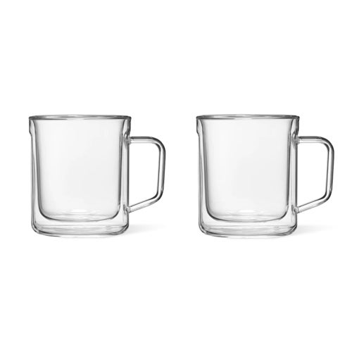 Mug Glass Set (2) - 12oz, Clear