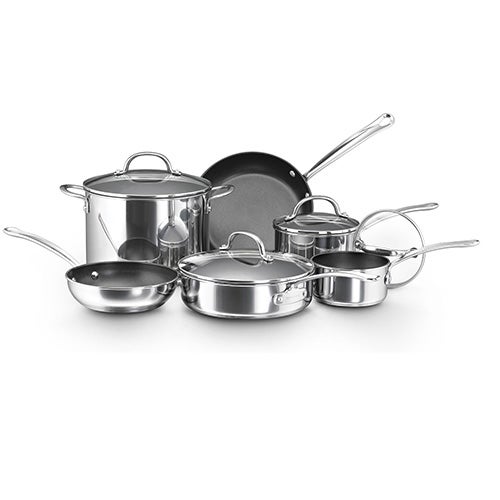 Cookstart 15-Pc. DiamondMax Nonstick Cookware Set Pewter