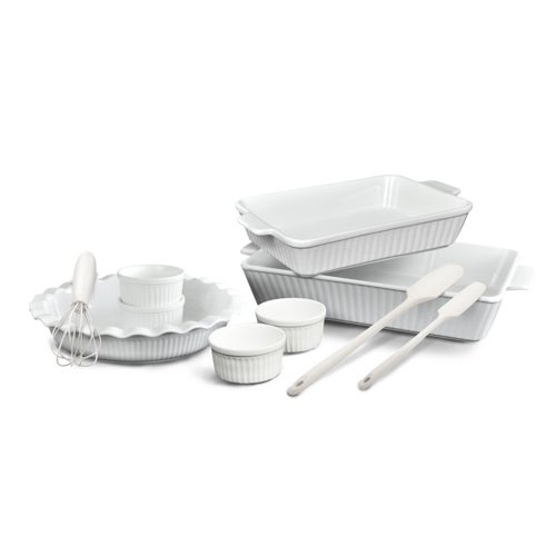 10pc Ceramic Bakeware Set, White