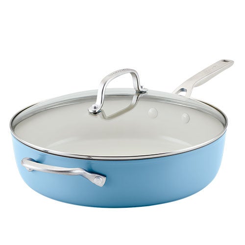 Hard Anodized Ceramic 5qt Saute Pan w/ Lid, Blue Velvet