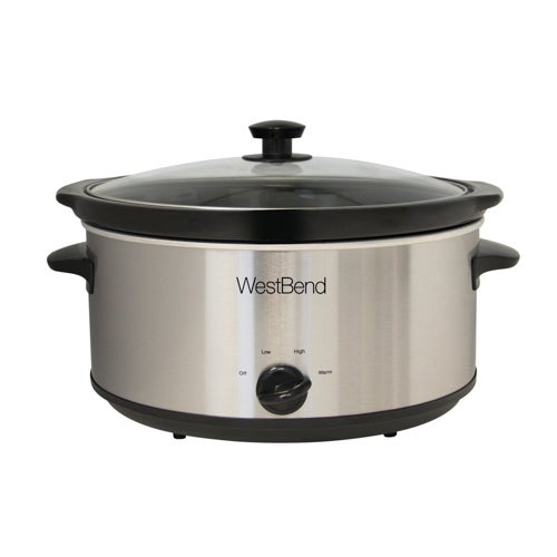 6qt Oval Slow Cooker Silver