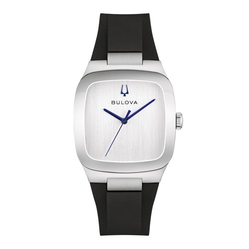 Unisex Latin GRAMMY Millennia Silver & Black Silicone Strap Watch, Silver Dial