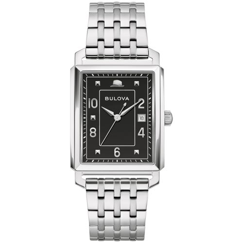 Mens The Very Thought Of You Silver-Tone Stainless Steel Watch, Black Dial