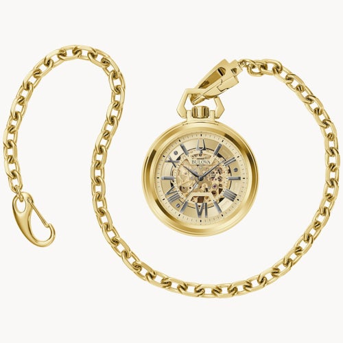 Sutton Gold-Tone Stainless Steel Automatic Pocket Watch, Gold Dial
