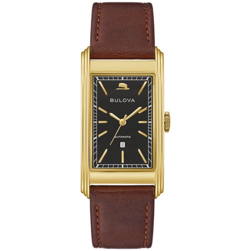 Men's Chairman of the Board 18k Brown Strap Watch, Black Dial