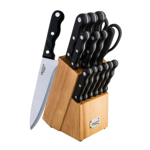 15pc Knife Block Set, Black