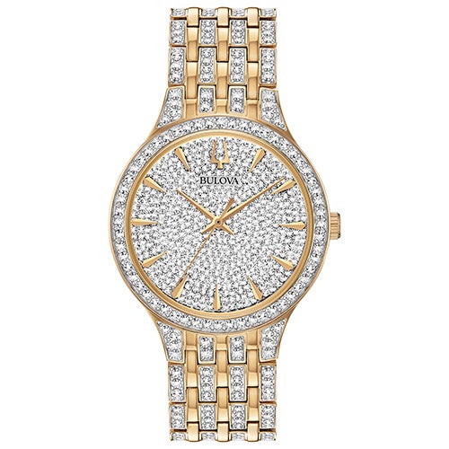 Mens Phantom 2-Tone Swarovski Crystal Paved Watch