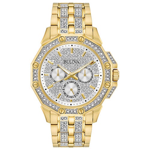 Mens Octava Gold-Tone & Swarovski Crystal Watch