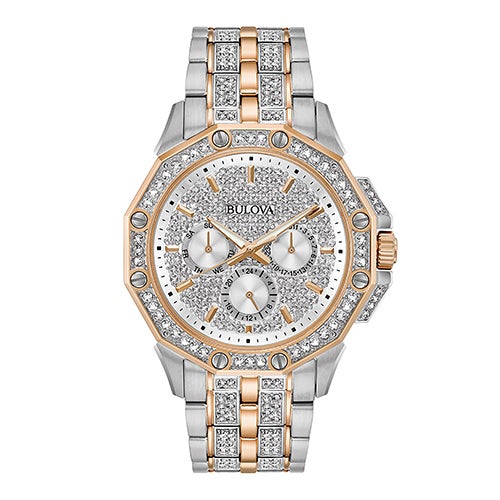 Mens Octava Two-Tone Swarovski Crystal Watch