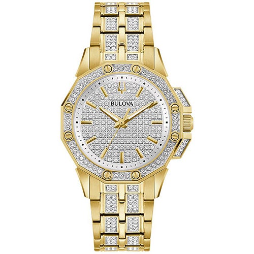 Ladies Octava Crystal Gold-Tone Stainless Steel Watch, Crystal Dial