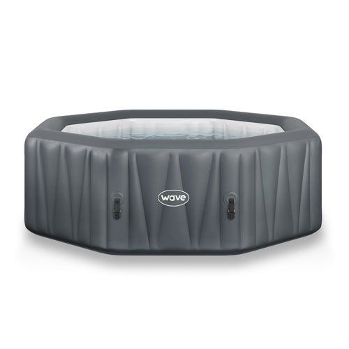 Aegean Octagonal 6 Person Inflatable Spa, Dark Gray