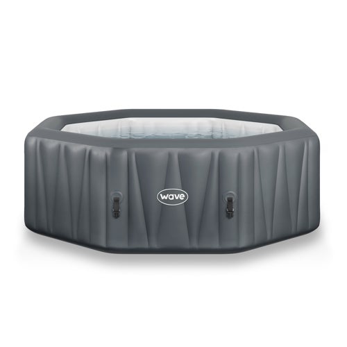 Aegean Octagonal 6 Person Inflatable Spa, Dark Gray