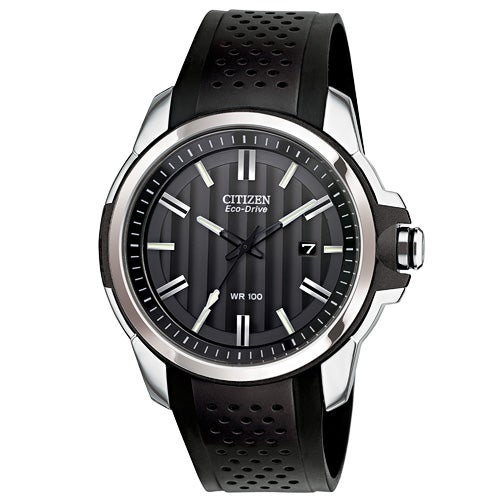 Men's Weekender Eco-Drive Black Polyurethane Strap Watch, Black Dial