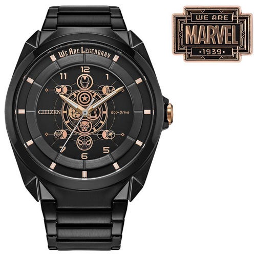 Men's Legends 85th Anniversary Eco-Drive Black Ion-Plated SS Watch, Black Dial