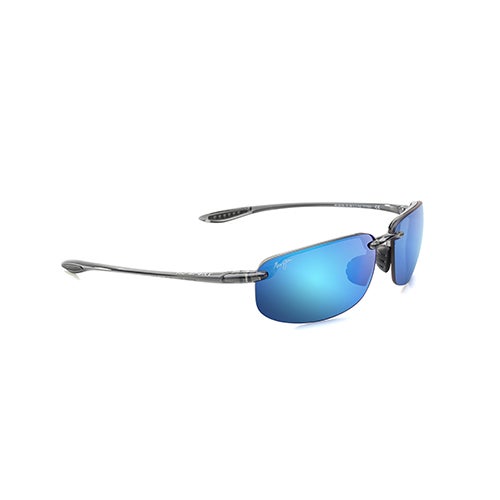 Ho'okipa Polarized Sunglasses, Smoke Gray Frame, Blue Hawaii Lens