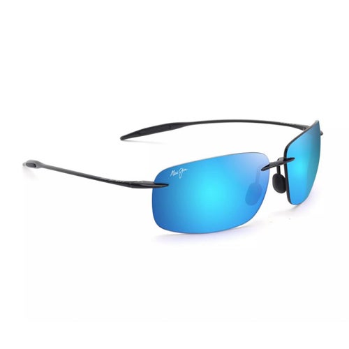 Breakwall Polarized Sunglasses, Shiny Black Frame, Blue Hawaii Lens