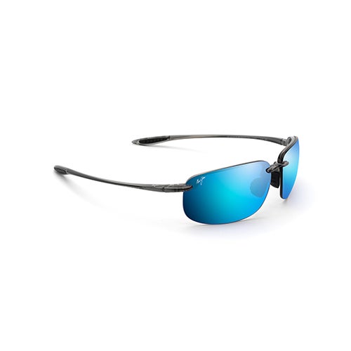 Ho'okipa XL Polarized Sunglasses, Translucent Gray Frame, Blue Hawaii Lens