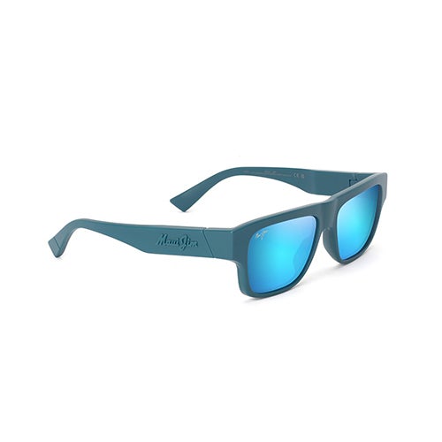 Kokua Polarized Sunglasses, Matte Petrol Blue Frame, Blue Hawaii Lens