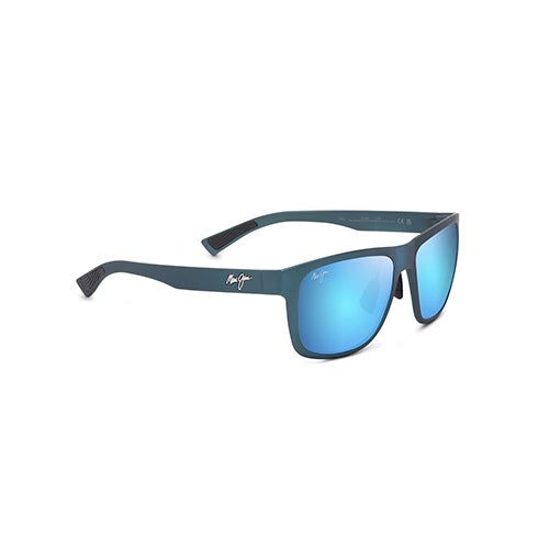 Puakea Polarized Sunglasses, Teal-Blue Frame, Blue Hawaii Lens