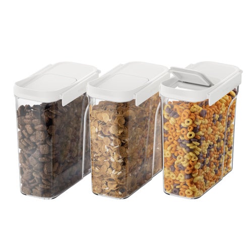 6pc Pantry Airtight Cereal Container Set, Snow