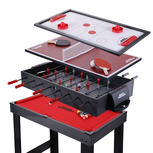 35" 4-in-1 Game Table: Billiards, Ping Pong, Hockey, Foosball