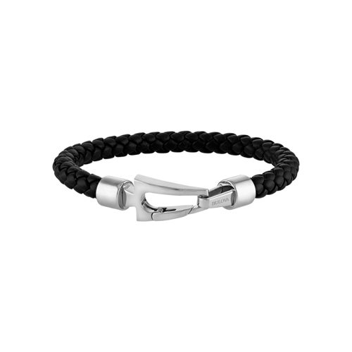 Marine Star Black Nautical Braided Bracelet, Large 8.5" - 9"