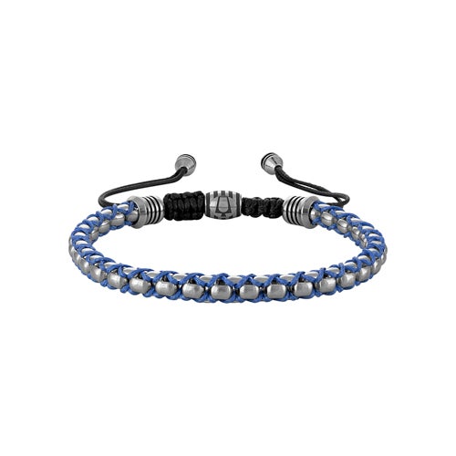 Icon Silver-Tone & Blue Cord Bolo Bracelet