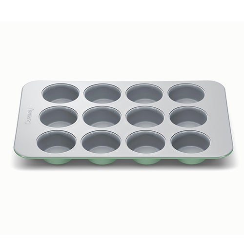 12 Cup Nonstick Ceramic Muffin Pan, Sage