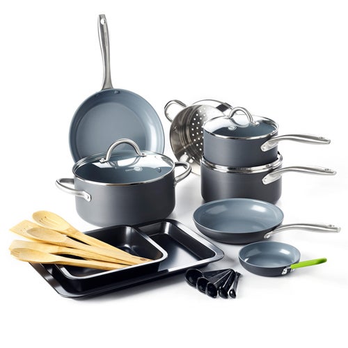 Lima 18pc Ceramic Nonstick Cookware Set