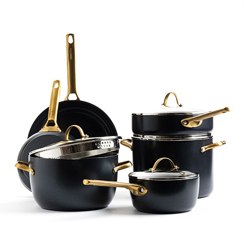 Reserve Ceramic Nonstick 10pc Cookware Set, Black