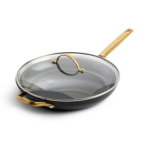 Reserve Ceramic 12" Fry Pan w/ Lid, Black