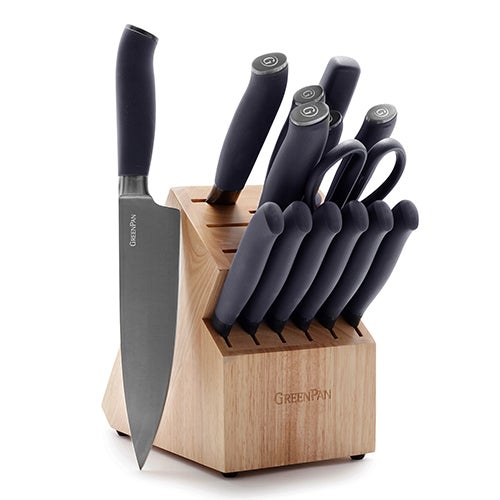 Titanium Cutlery 15pc Knife Block Set