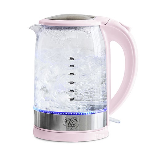 Qwik & EZ Electric Glass Kettle, Pink