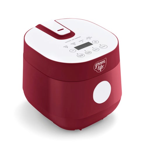 Go Grains Healthy Ceramic Rice & Grains Cooker, Red