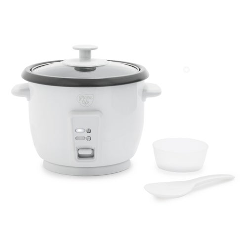 6 Cup Electric Rice Cooker, White