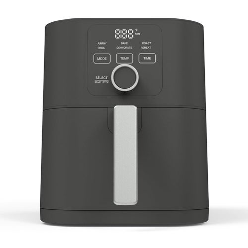 6qt Slim Air Fryer, Caviar Gray